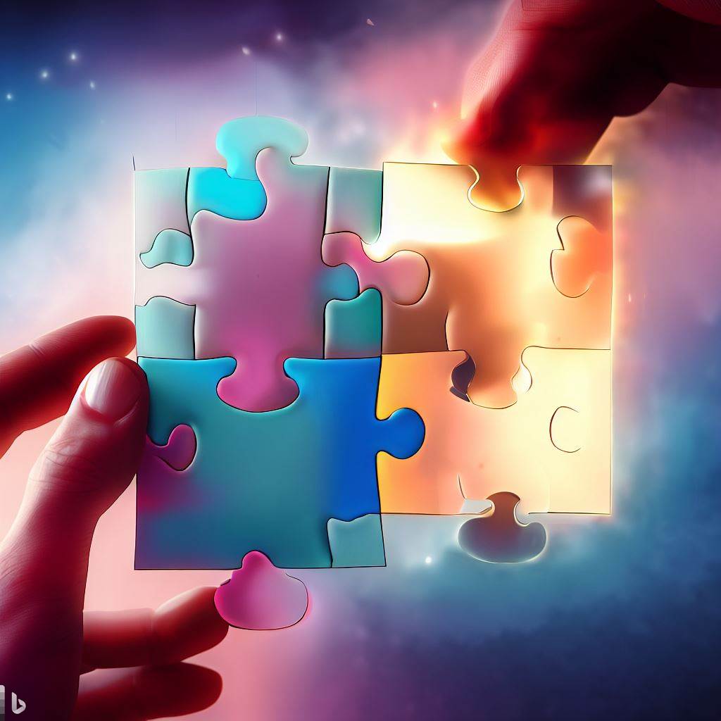 Uma imagem de um quebra-cabeça sendo montado, representando a construção gradual de habilidades e conhecimentos. Isso pode transmitir a ideia de que o desenvolvimento pessoal é um processo de encaixar peças para formar um quadro completo.